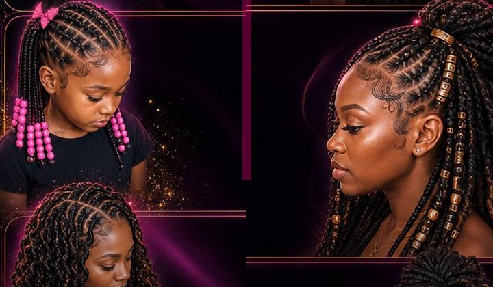 Kids and Fulani braid style inspiration
